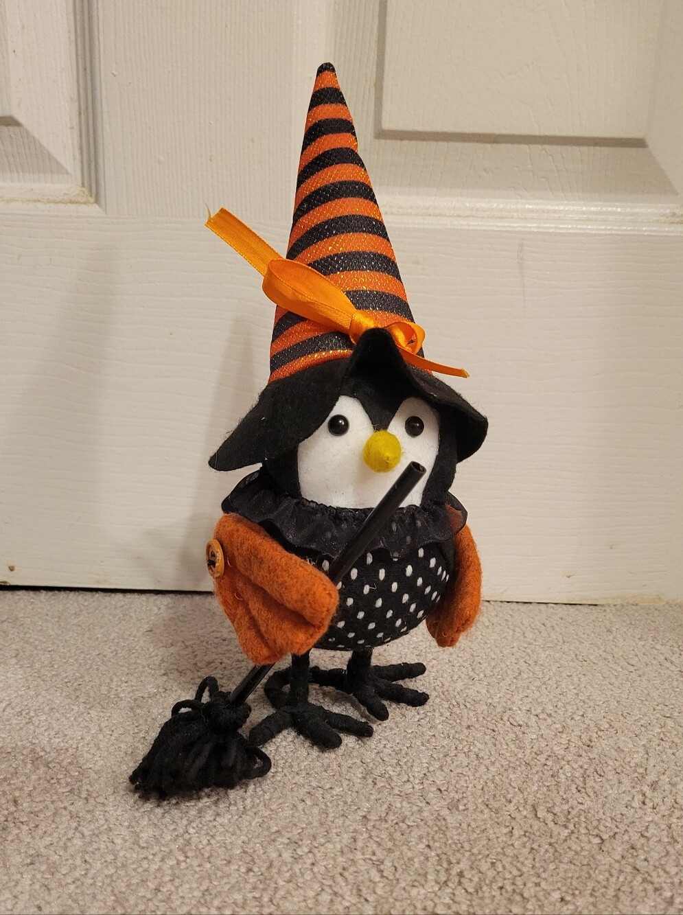 Halloween Witch Bird Figurine